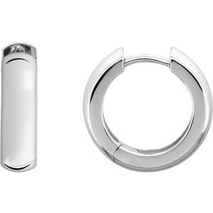 Sterling Silver 16 mm Hinged Hoop Earrings