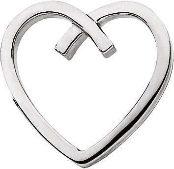 Sterling Silver Heart Slide Pendant