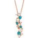 14K Rose Ethiopian Opal Turquoise & .03 CTW Diamond 16-18