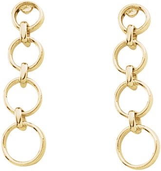 14K Yellow Graduated Circle Earrings