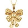 14K Yellow Bow Design 18 inch Necklace Ref. 3411192