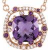 14K Rose Amethyst and .17 CTW Diamond 16 inch Necklace Ref 10879397