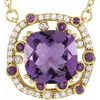 14K Yellow Amethyst and .17 CTW Diamond 16 inch Necklace Ref 10879391