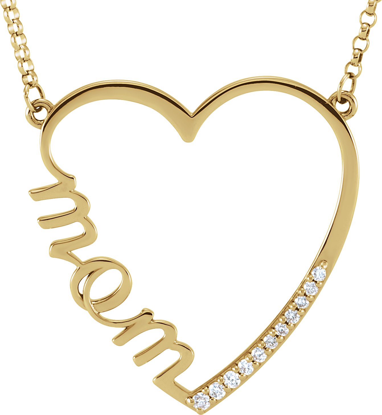 "Mom" Heart Necklace or Center