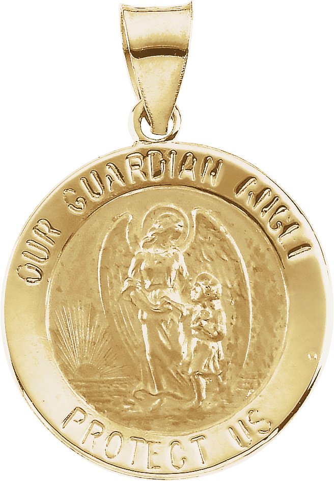 Hollow Round Guardian Angel Medal 18.25 x 18.5mm Ref 539544