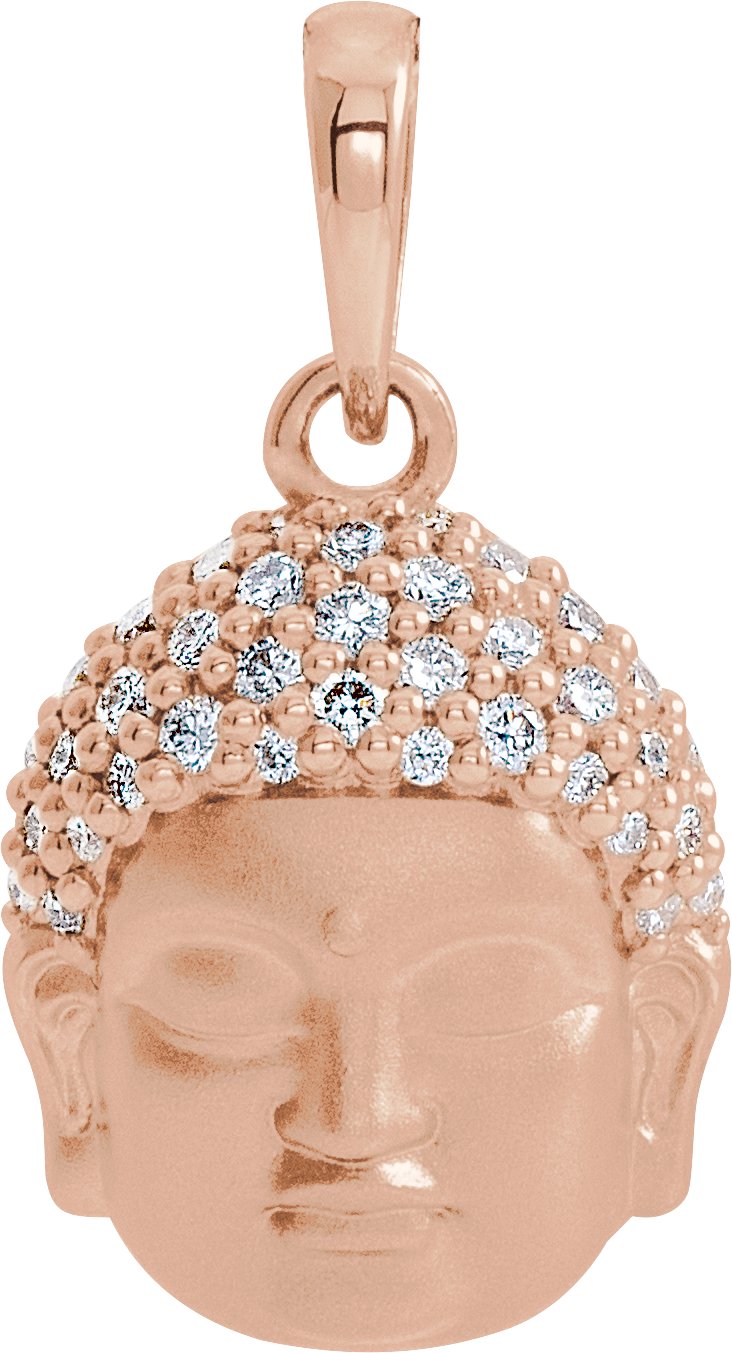 14K Rose .125 CTW Diamond Buddha Pendant Ref. 16242745