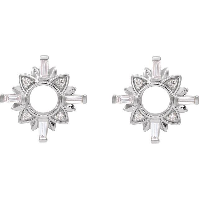 14K White 1/2 CTW Natural Diamond Celestial Earrings