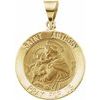14K Yellow 22 mm Hollow Round St. Anthony Medal