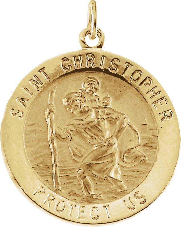 14K Yellow 29 mm St. Christopher Medal Ref 275018