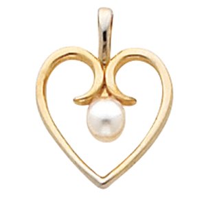 Heart Shape Pendant Mounting for Pearl Center
