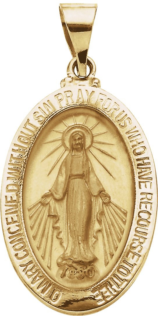 Hollow Oval Miraculous Medal 23 x 16mm Ref 318664