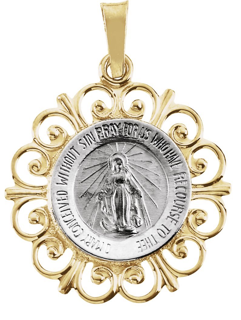 Two Tone Miraculous Medal 20 x 18mm Ref 115264