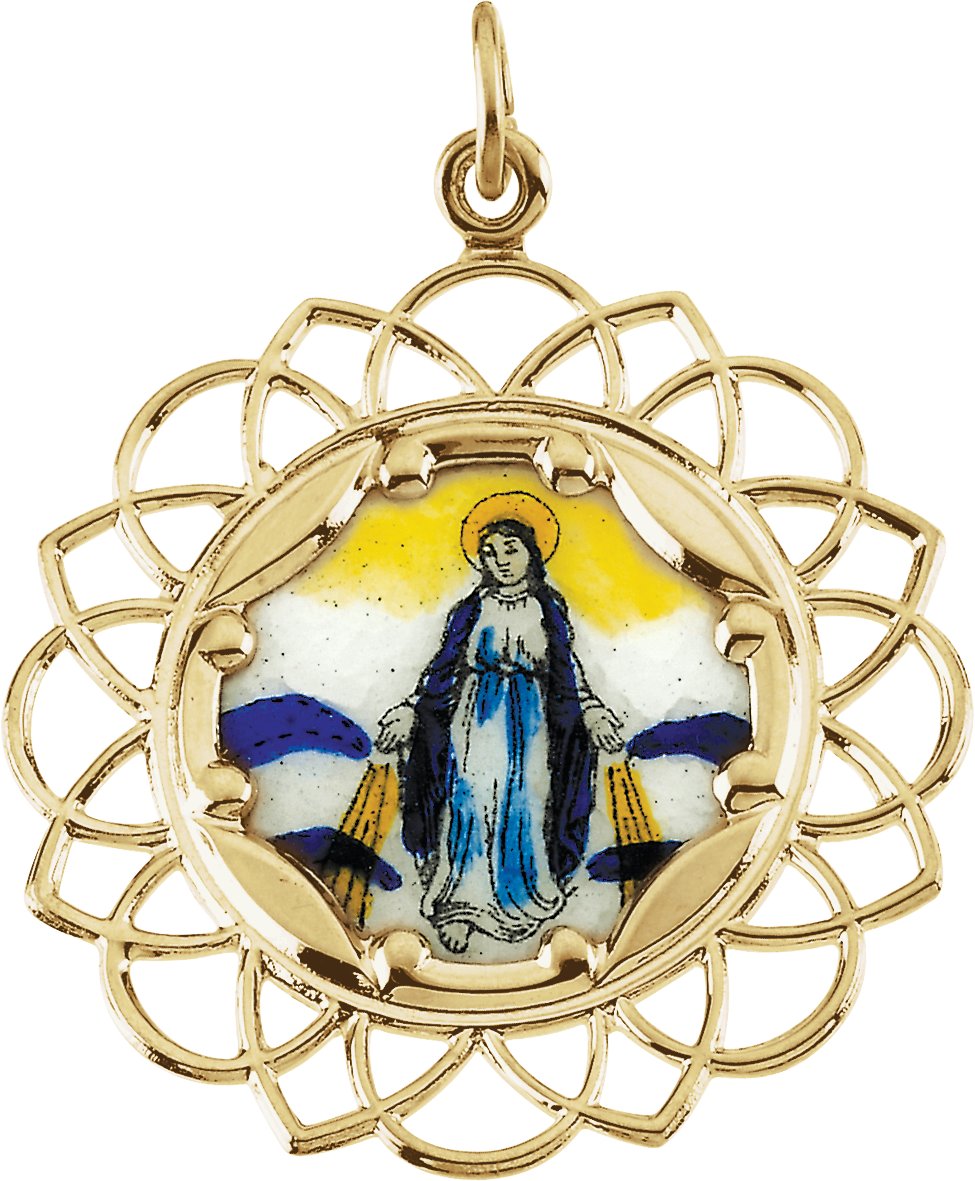 Milagrosa Framed Enamel Pendant 25mm Ref 175841