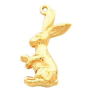 14K Yellow Rabbit Pendant