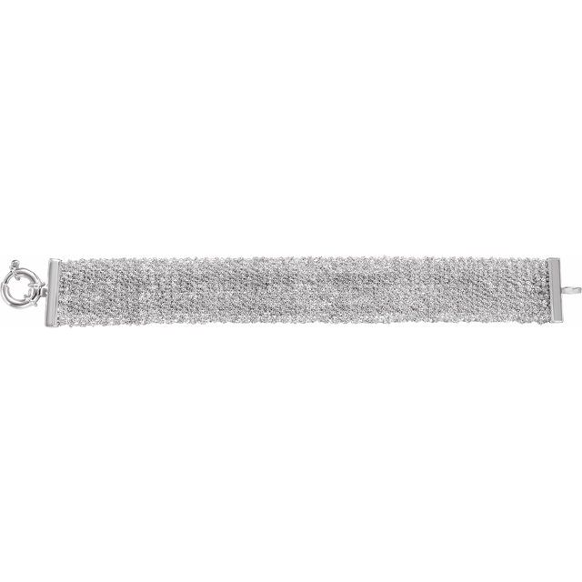 Sterling Silver Curb Scarf 7" Bracelet