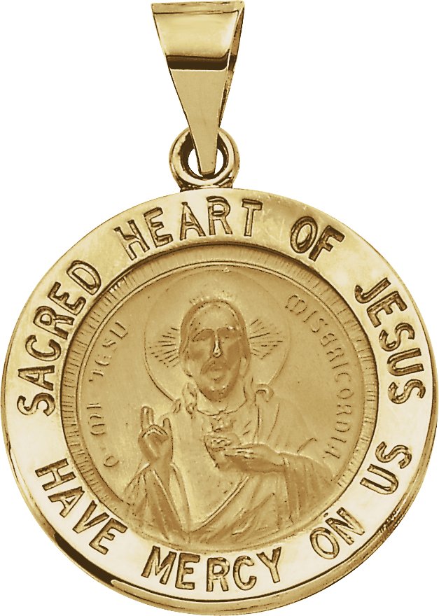 Hollow Round Sacred Heart of Jesus Medal 18.5mm Ref 707219