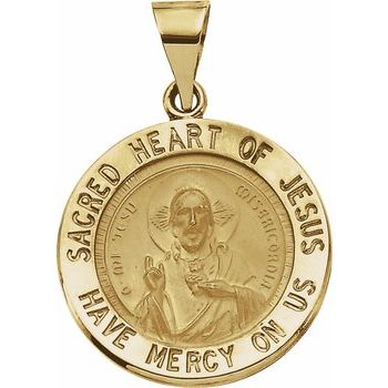 Hollow Round Sacred Heart of Jesus Medal 18.5mm Ref 707219