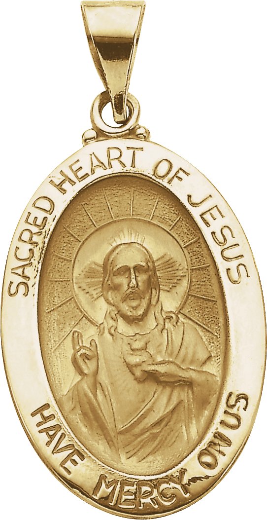 Hollow Oval Sacred Heart of Jesus Medal 23.25 x 16mm Ref 940854