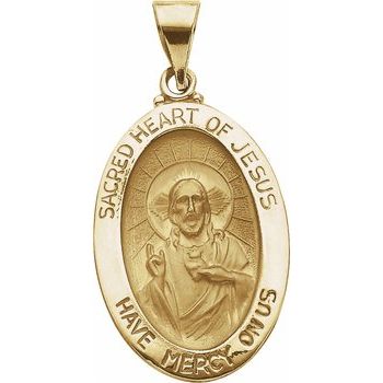 Hollow Oval Sacred Heart of Jesus Medal 23.25 x 16mm Ref 940854