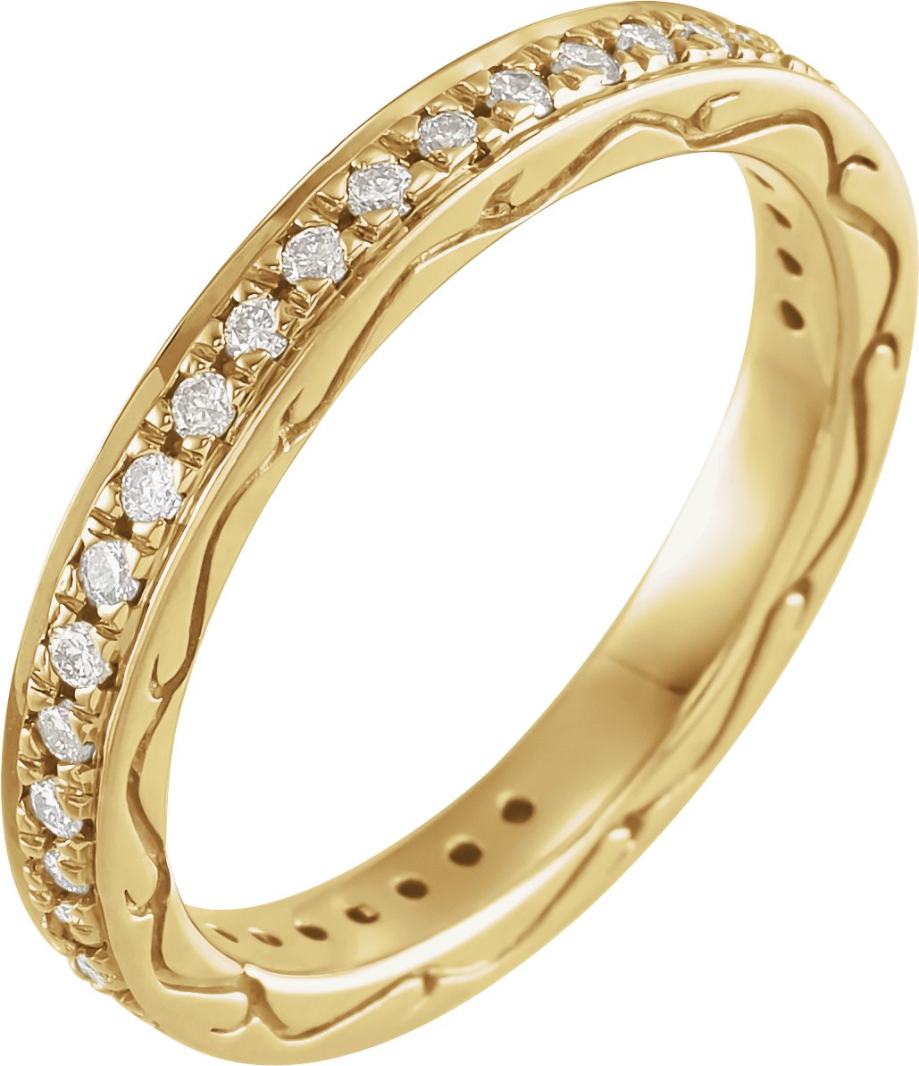 14K Yellow 1/3 CTW Diamond Eternity Band Size 6.5