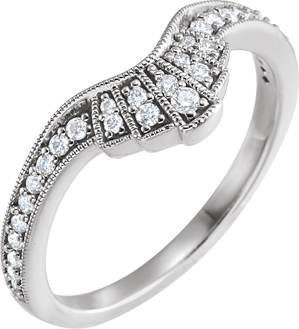 14K White .20 CTW Diamond Contour Band Ref 15580730