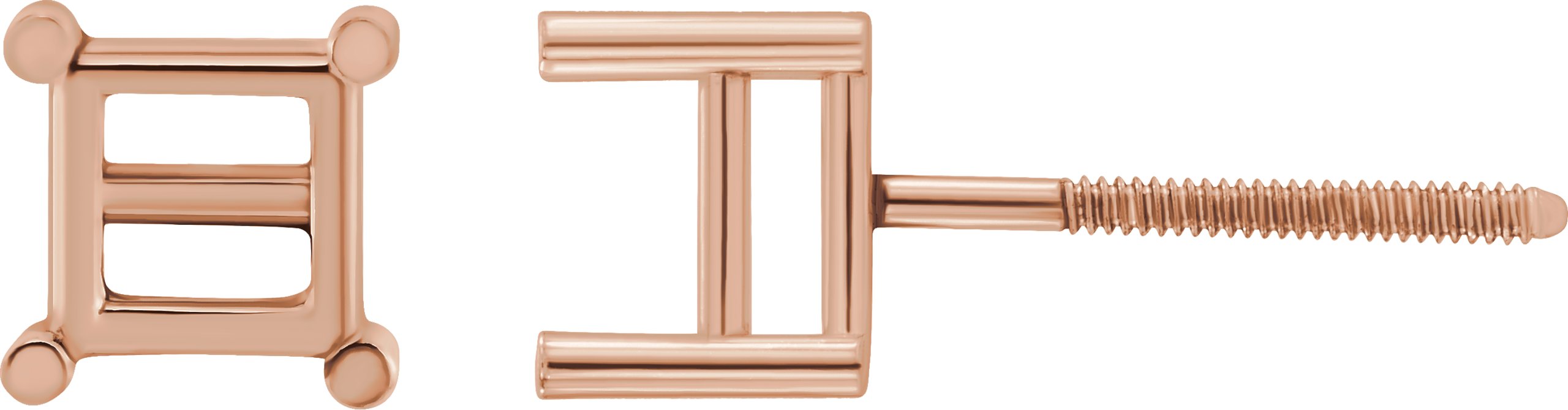Square 4-Prong Stud Earrings