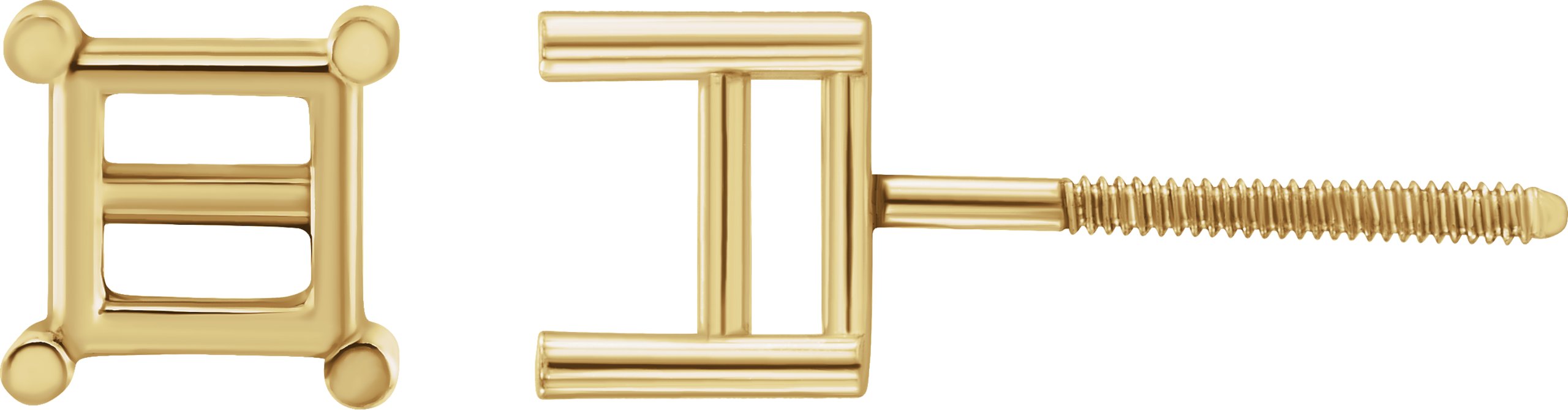 Square 4-Prong Stud Earrings