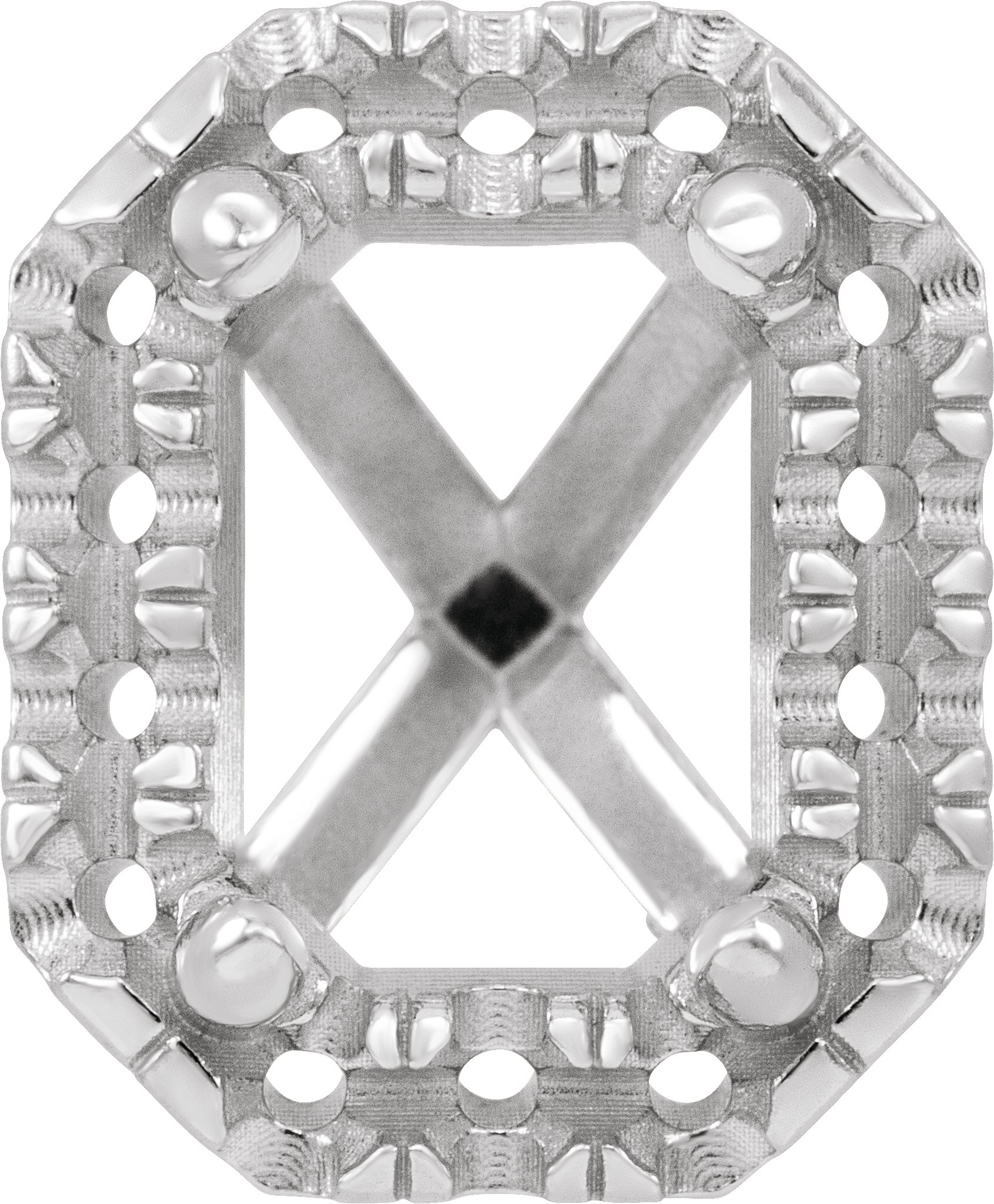 French-Set Cocktail-Style Halo-Style Earring Setting