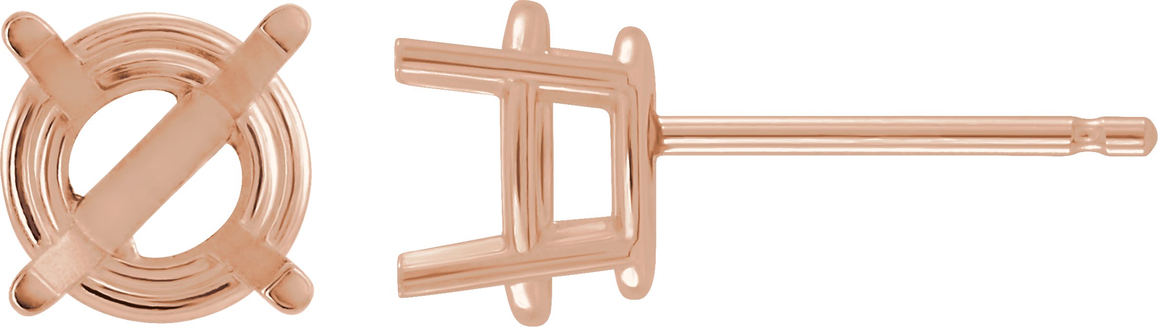 Round 4-Prong Ultra-Lightweight Stud Earring