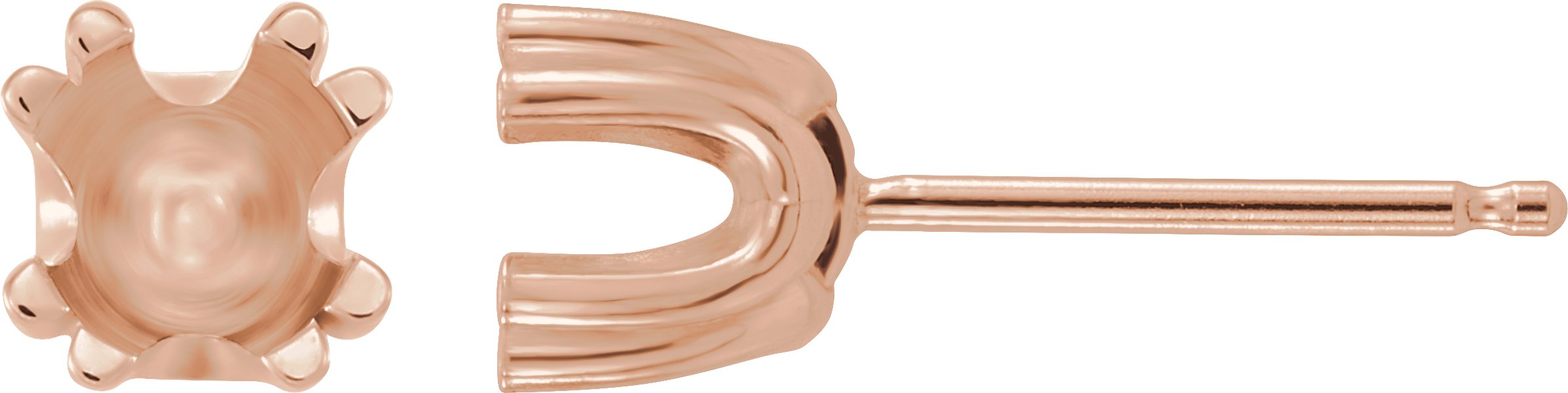 Round U-Prong Stud Earrings