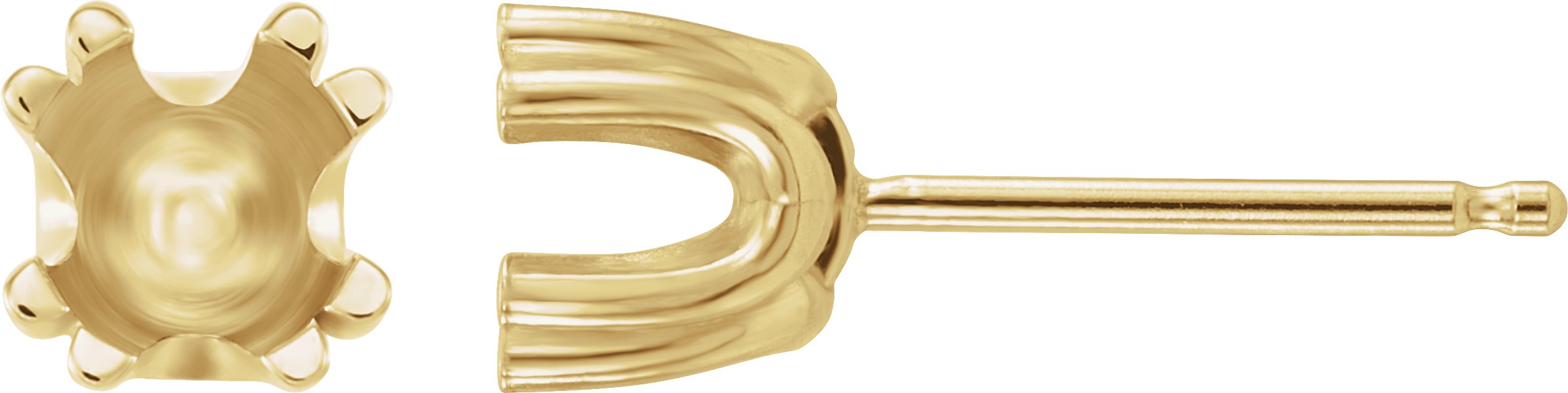 Round U-Prong Stud Earrings