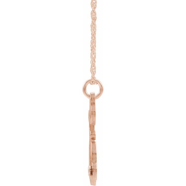 14K Rose Gold-Plated Sterling Silver .02 CT Diamond Script Initial E 16-18