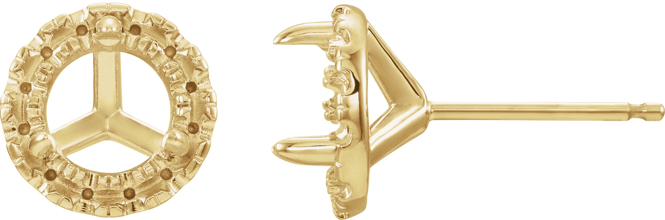Round French-Set Cocktail-Style Halo-Style Earrings