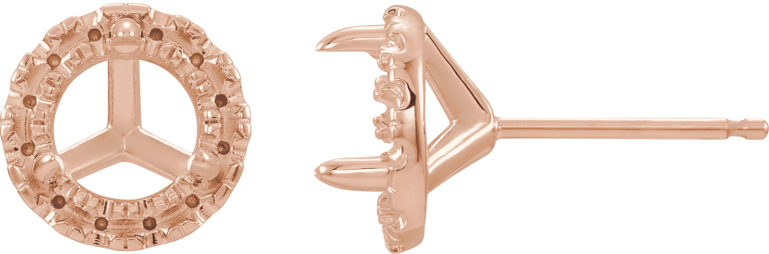 Round French-Set Cocktail-Style Halo-Style Earrings