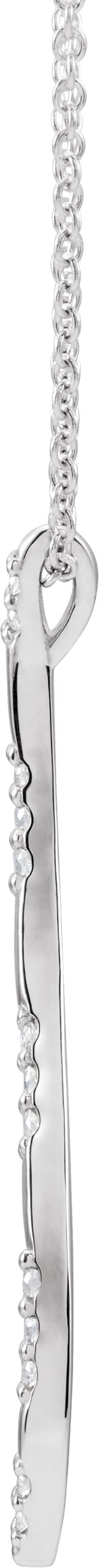 14K White .07 CTW Diamond Freeform Vertical Bar 16-18 Necklace