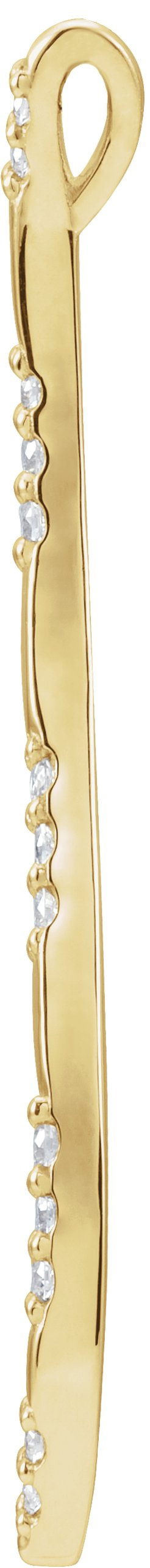 14K Yellow .07 CTW Freeform Vertical Bar Pendant