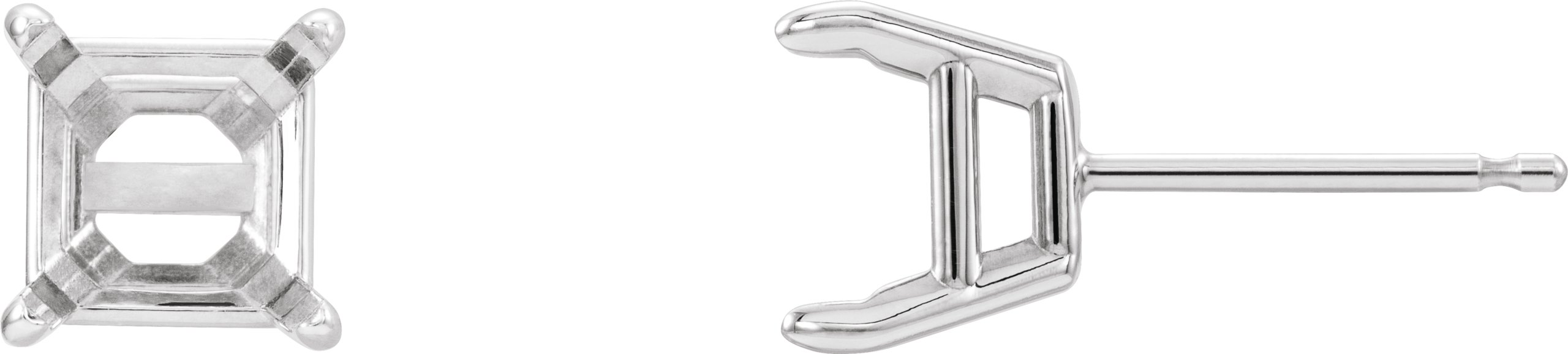 Square 4-Prong Claw Stud Earrings
