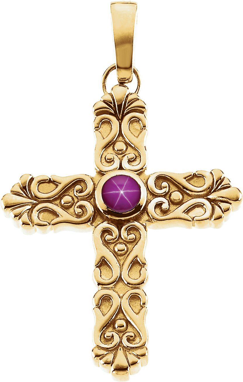 Cross Pendant Mounting for Round Stone