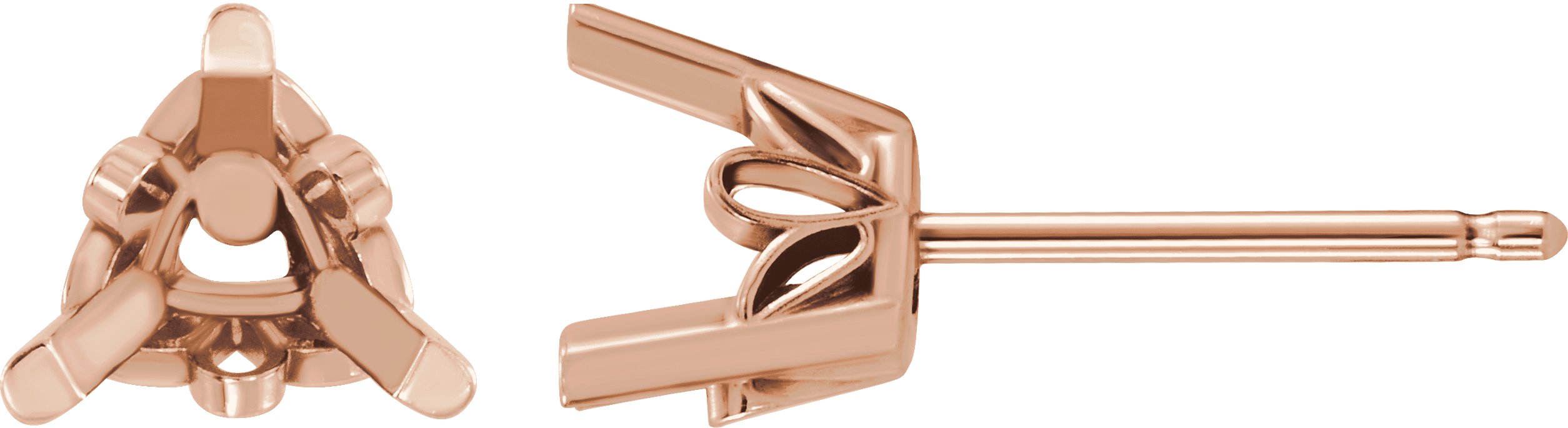 Trillion 3-Prong Scroll Setting® Stud Earrings