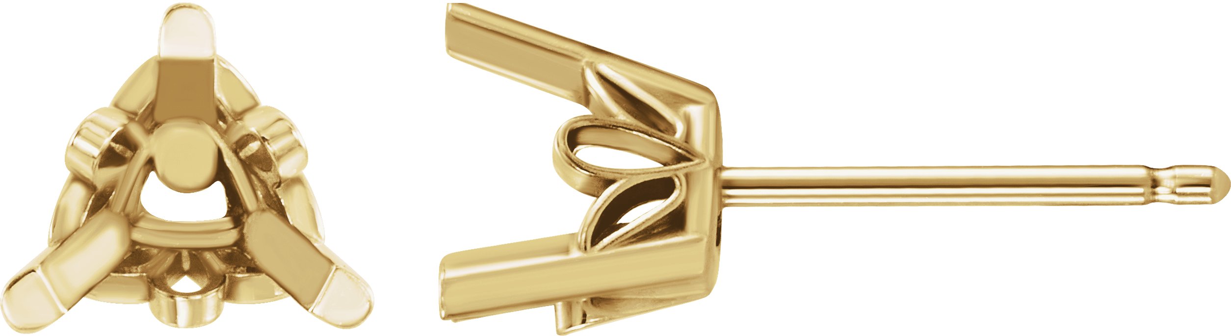 Trillion 3-Prong Scroll Setting® Stud Earrings