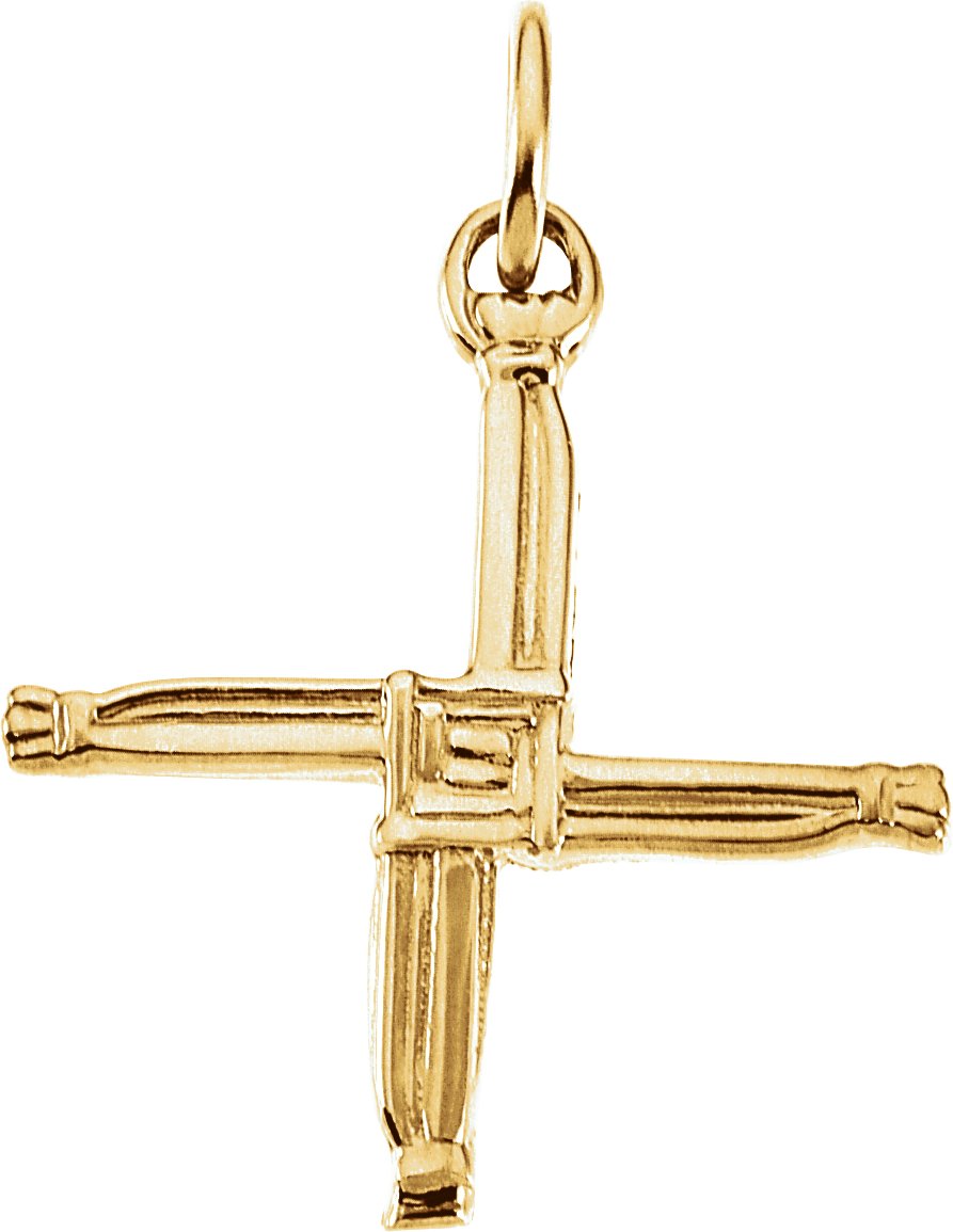 14K Yellow St. Bridgets Cross Pendant