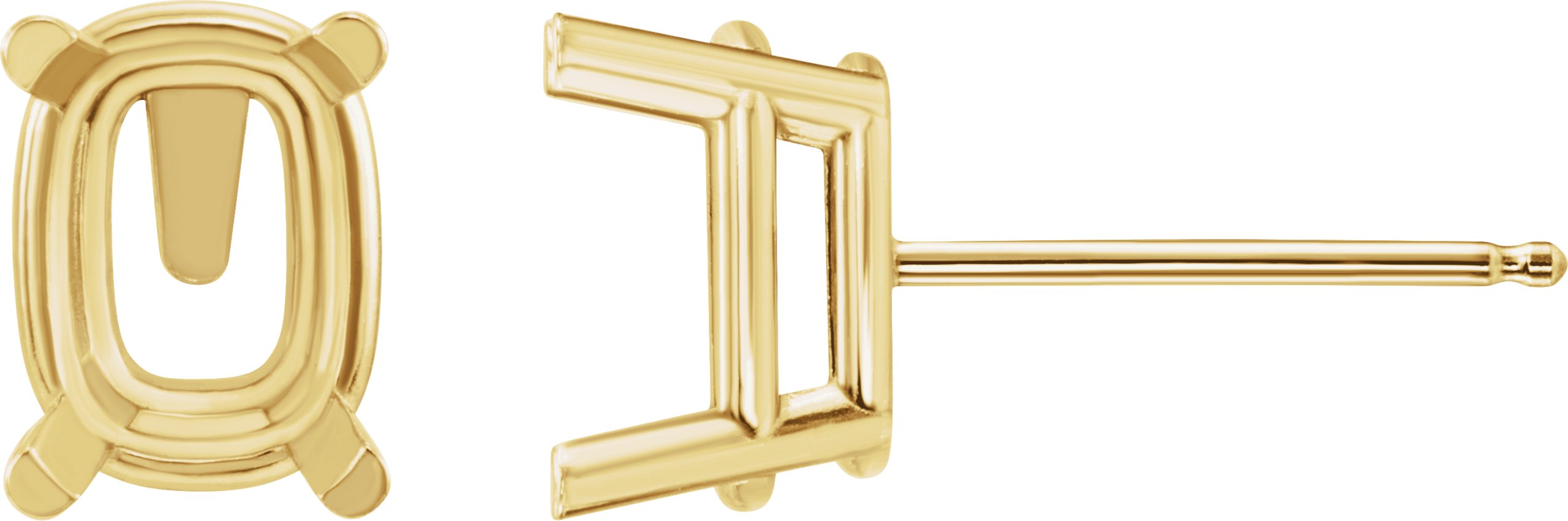 Elongated Cushion  4-Prong Stud Earrings