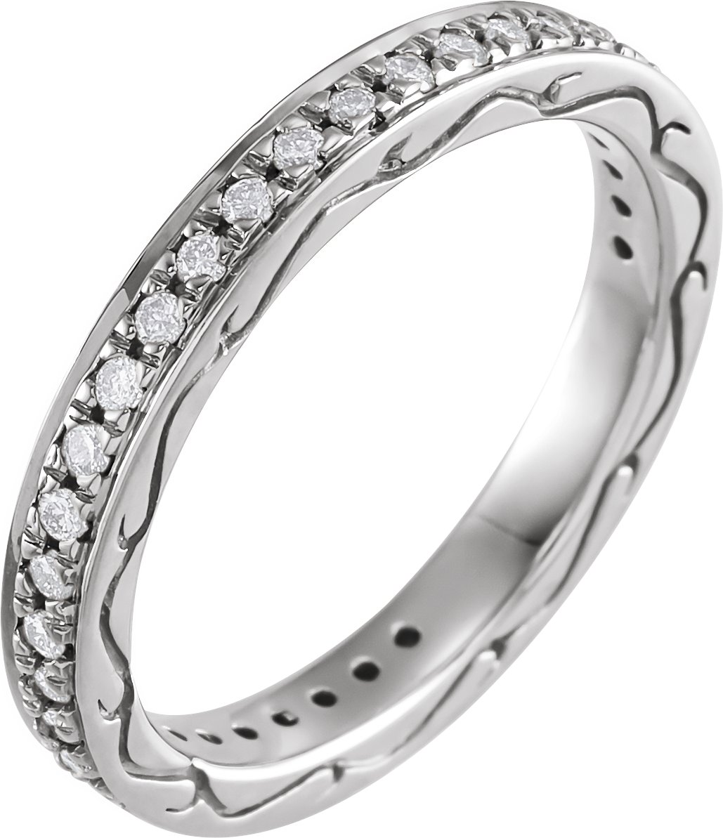 14K White 3/8 CTW Natural Diamond Eternity Band Size 7