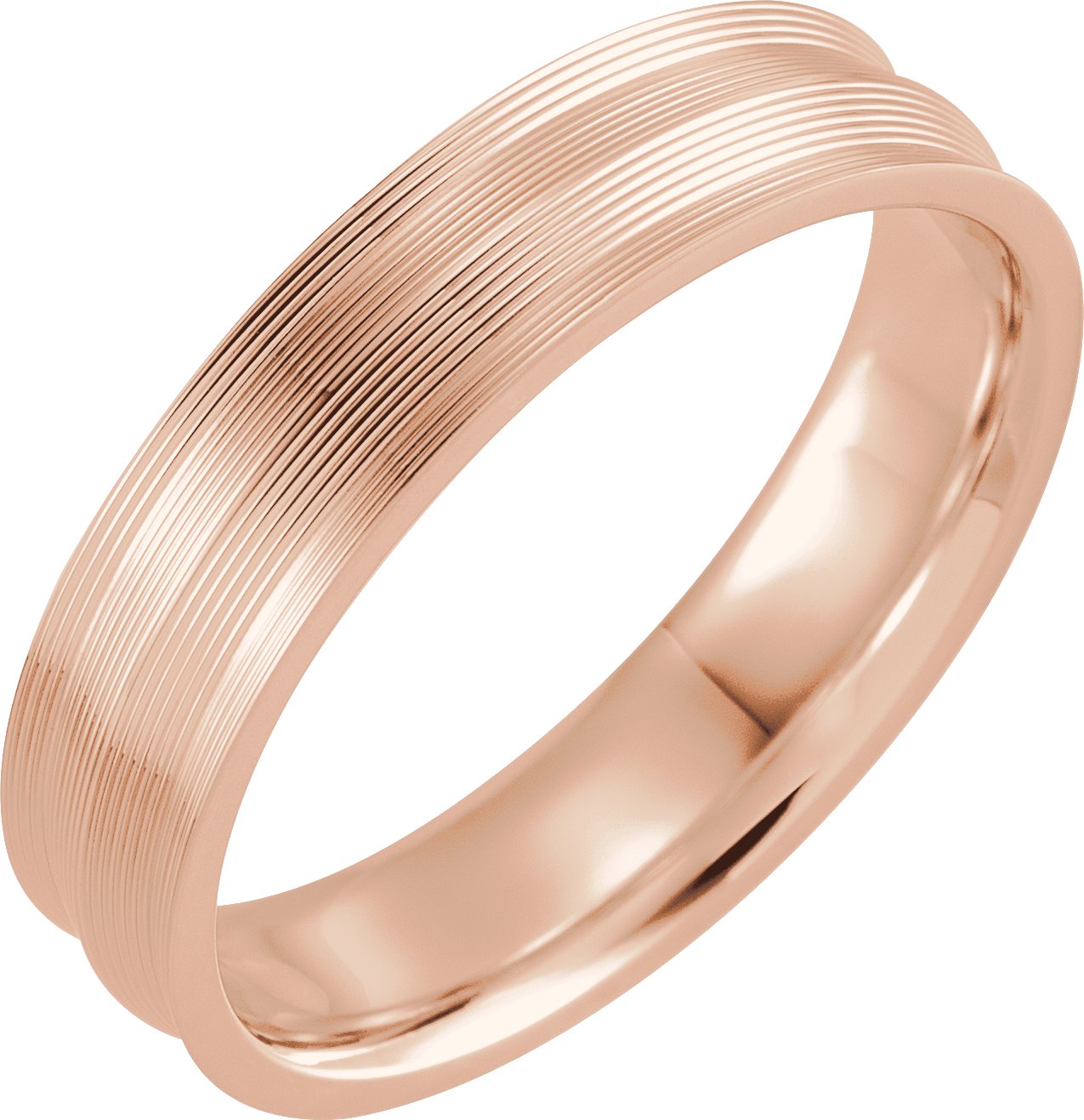 14K Rose 5 mm Grooved Band Size 17 Ref 16149443