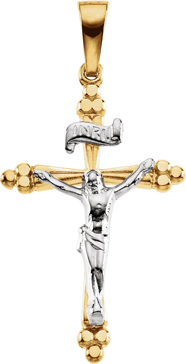 Two Tone Crucifix Pendant 24.25 x 16.25mm Ref 977318