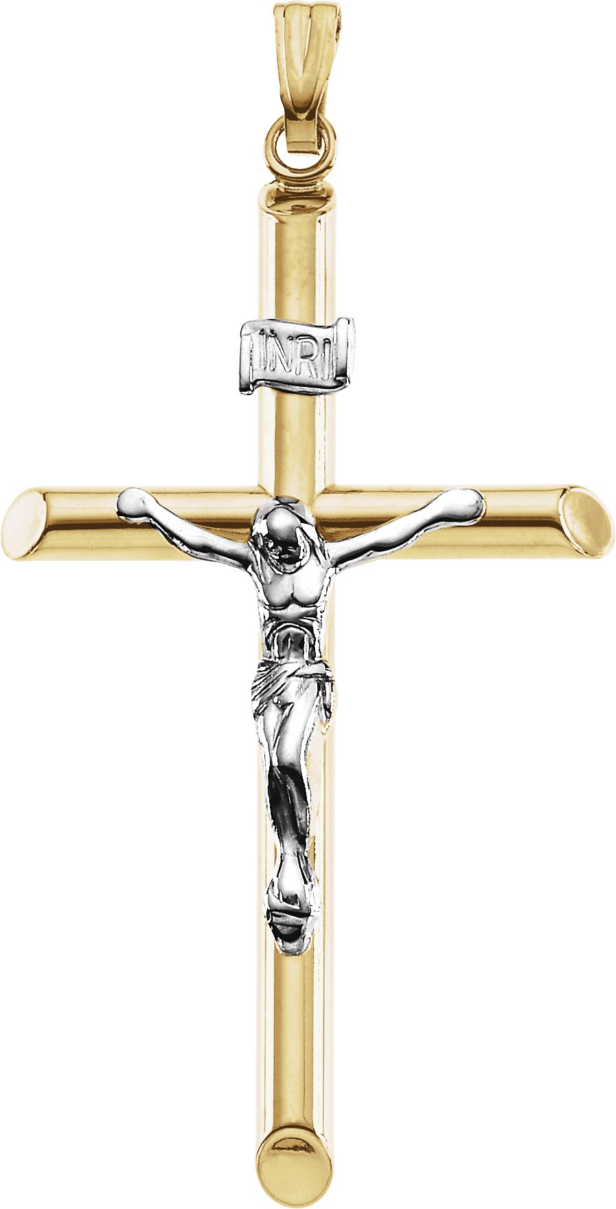 Two Tone Crucifix Pendant 32x19mm Ref 412630
