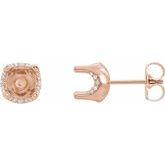 Round 4-Prong Accented Solstice Solitaire® Stud Earrings