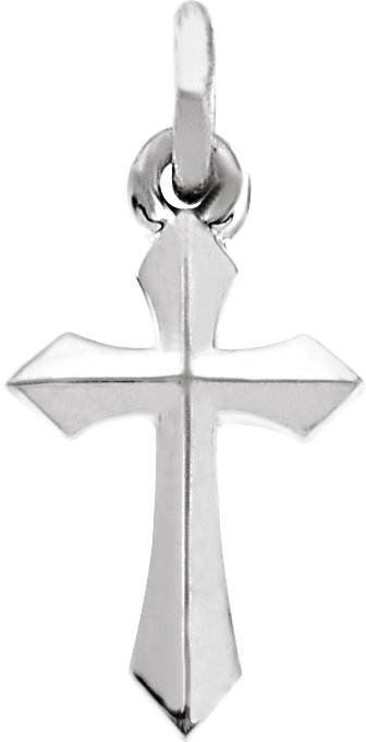 14K White Cross Pendant