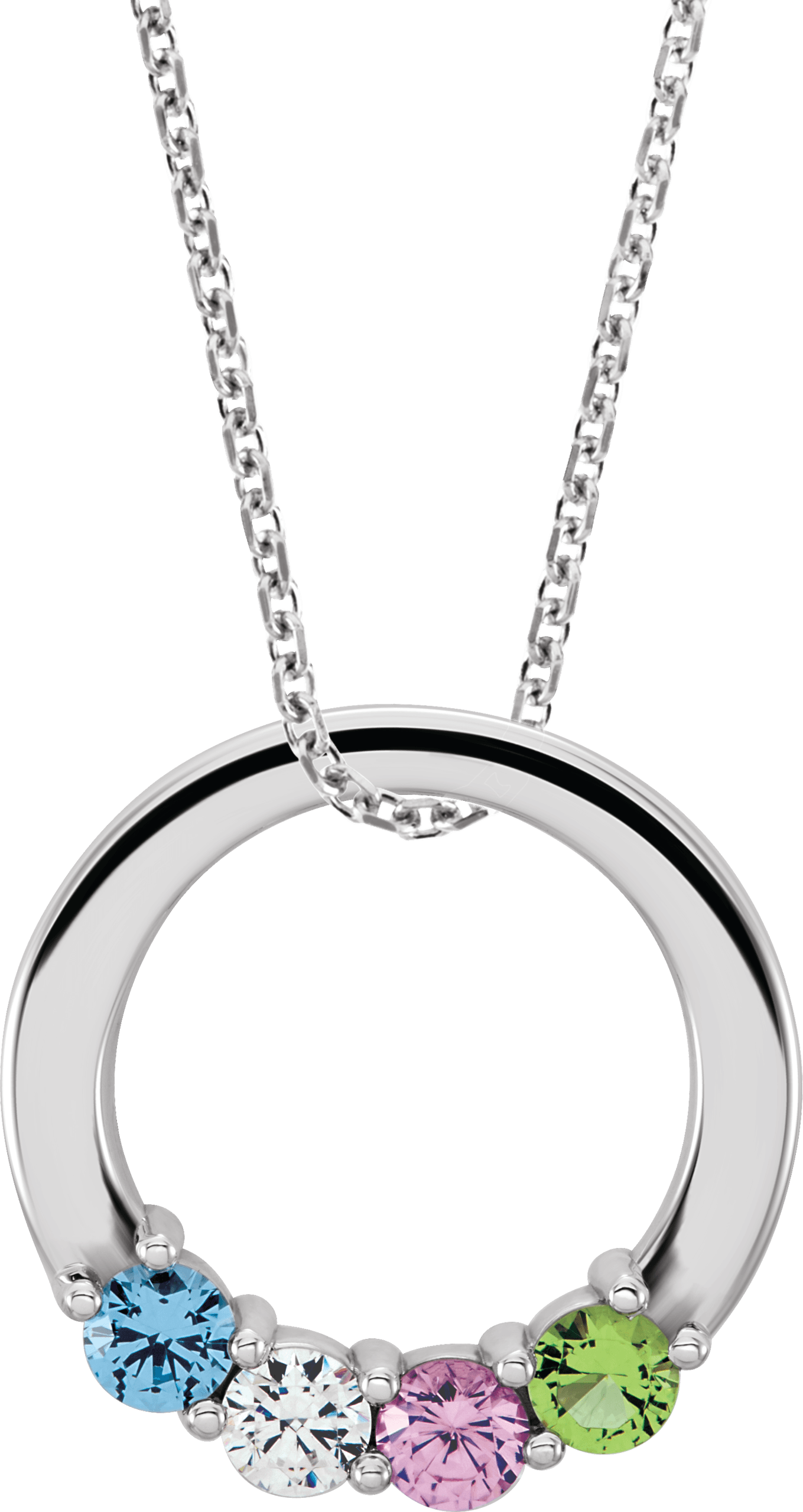 birthstone circle necklace