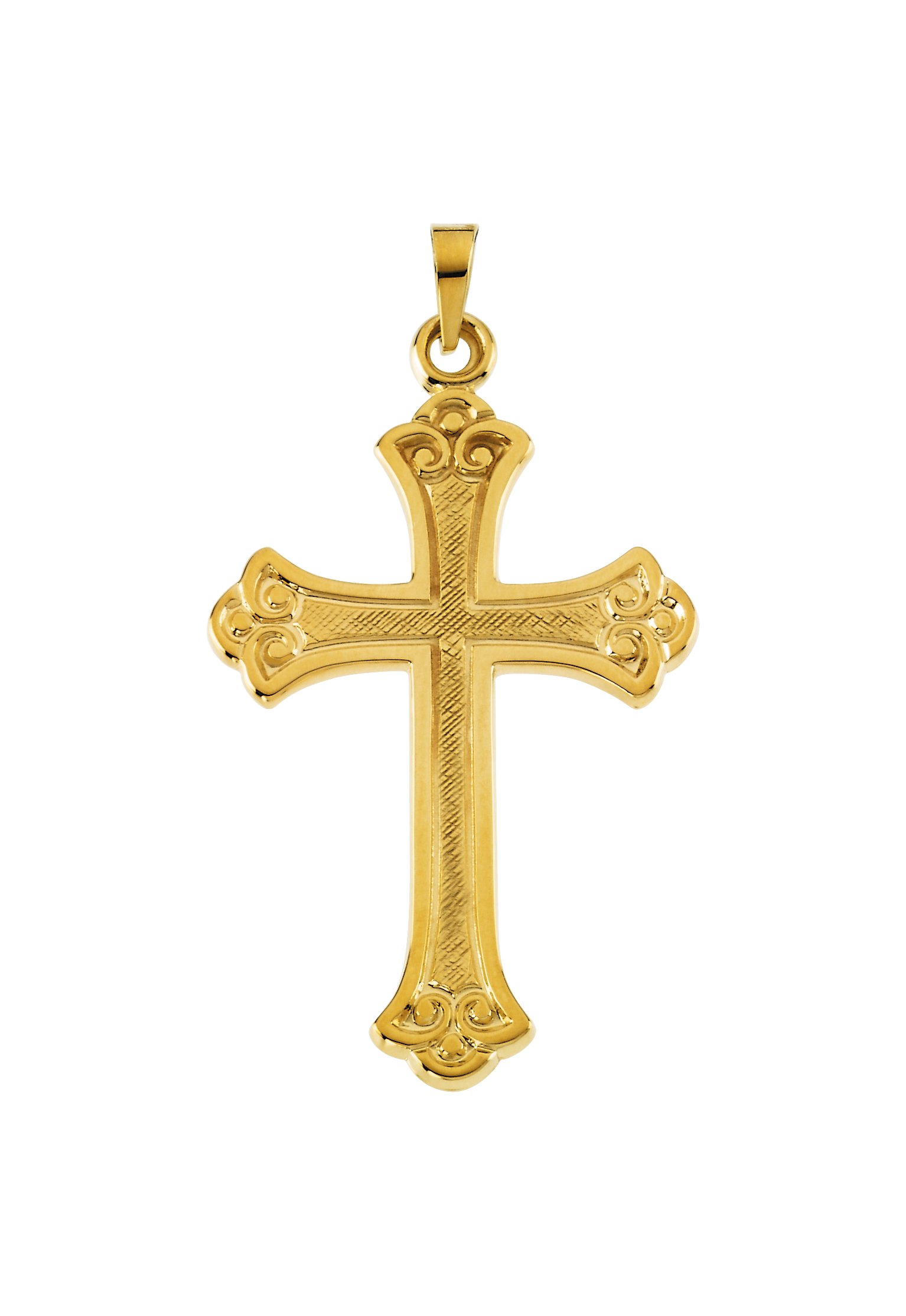 14K Yellow Cross Pendant